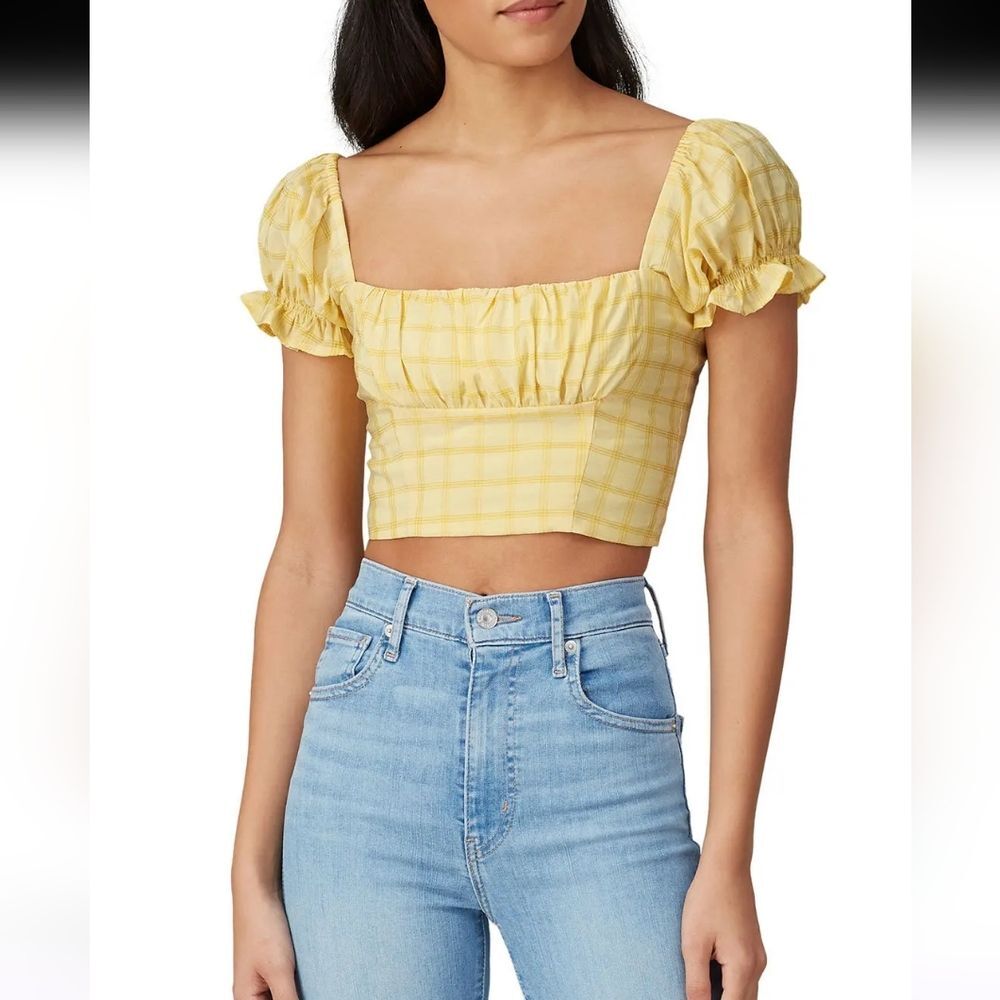 Capulet Keyla Yellow Crop Top Size S Milkmaid Cottage